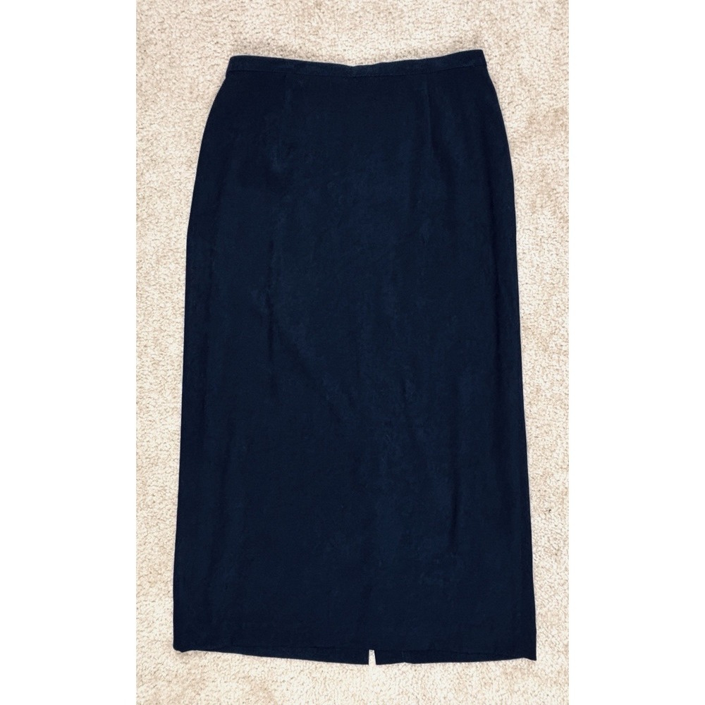 Talbots Womens Stretch Black Pencil Skirt Career Midi Size 10 1478